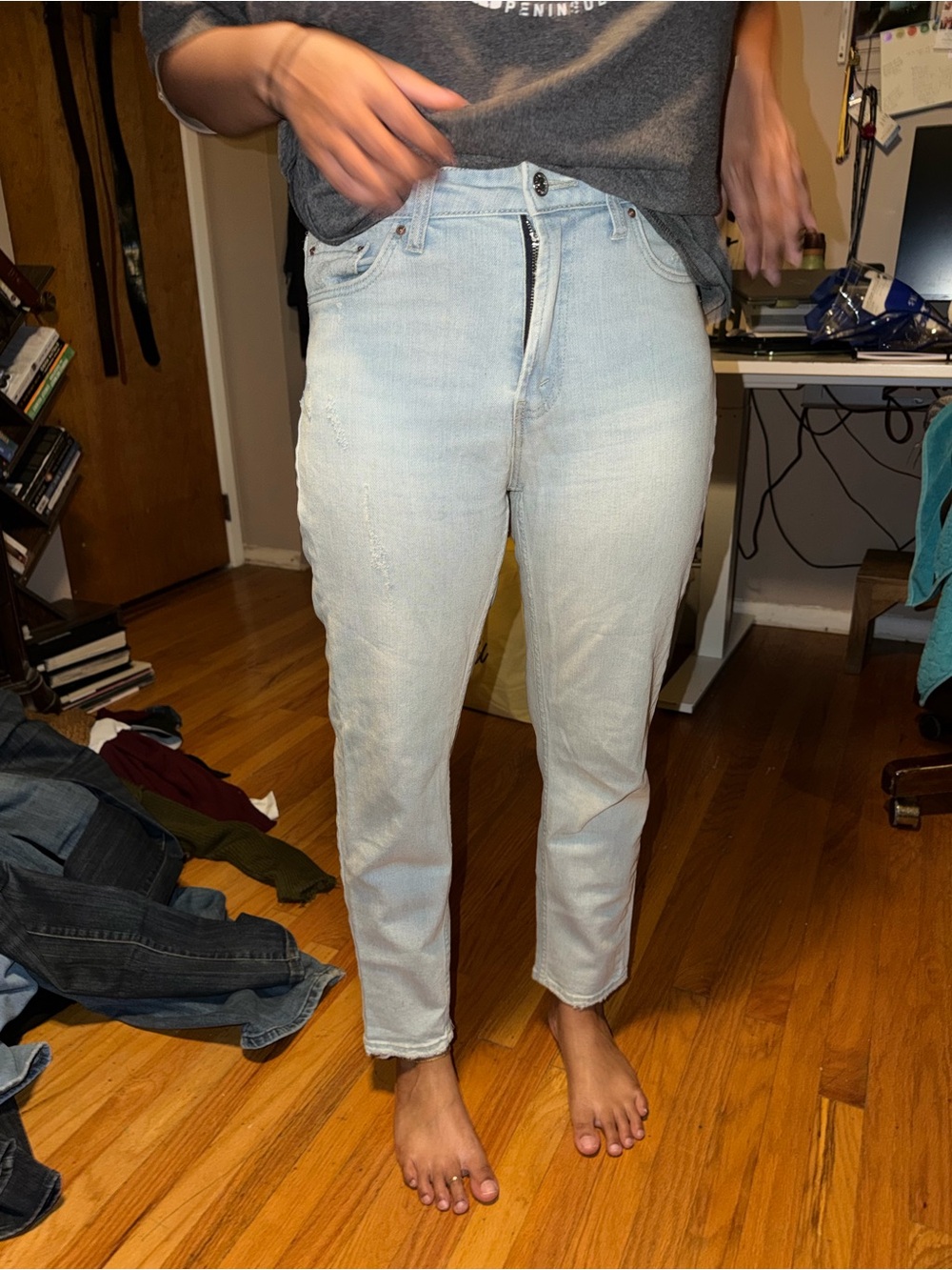 wild fable Light Blue High-Rise Ankle Jeans